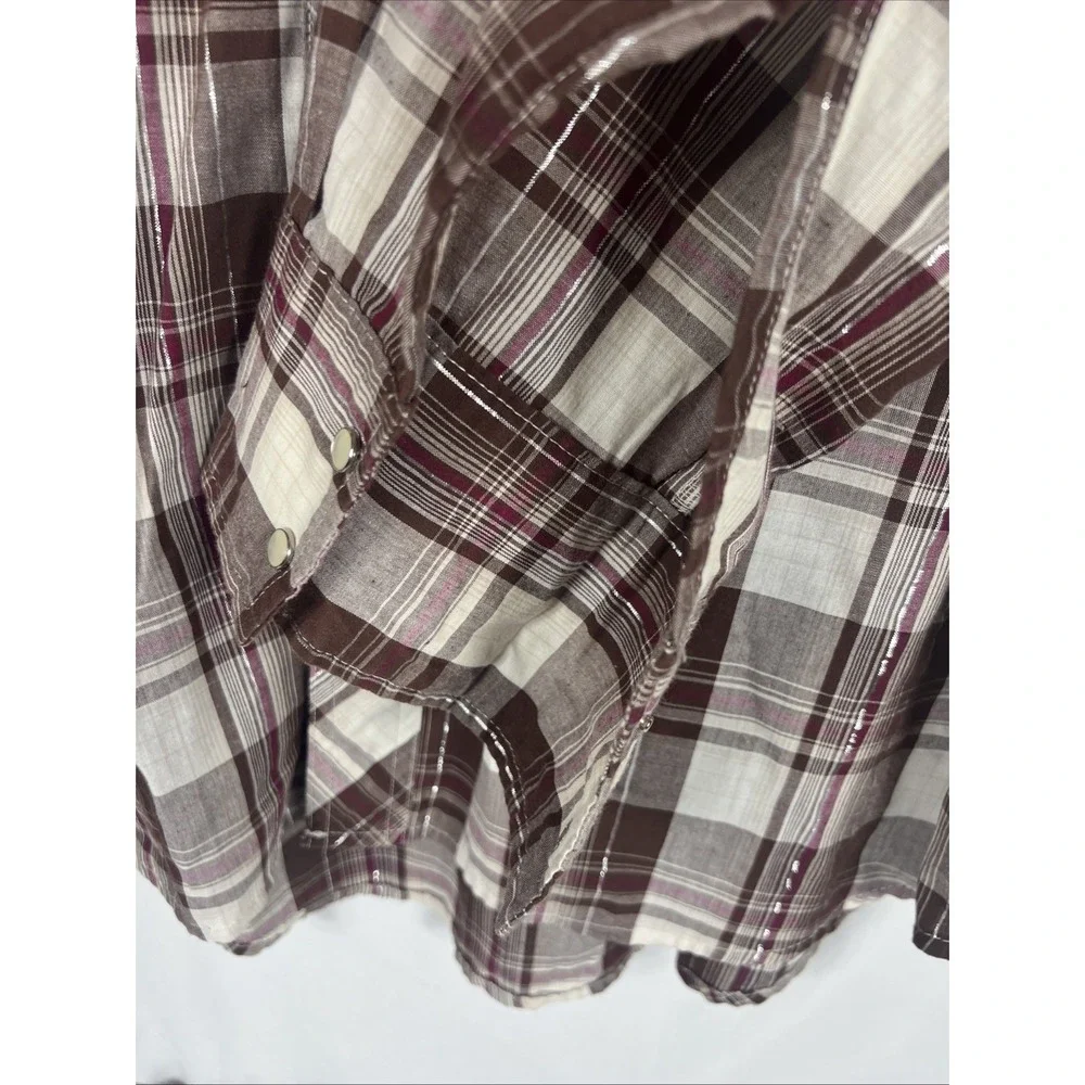 Rustler Wrangler Pearl Snap Long‎ Sleeved Shirt  Large Western Shirt